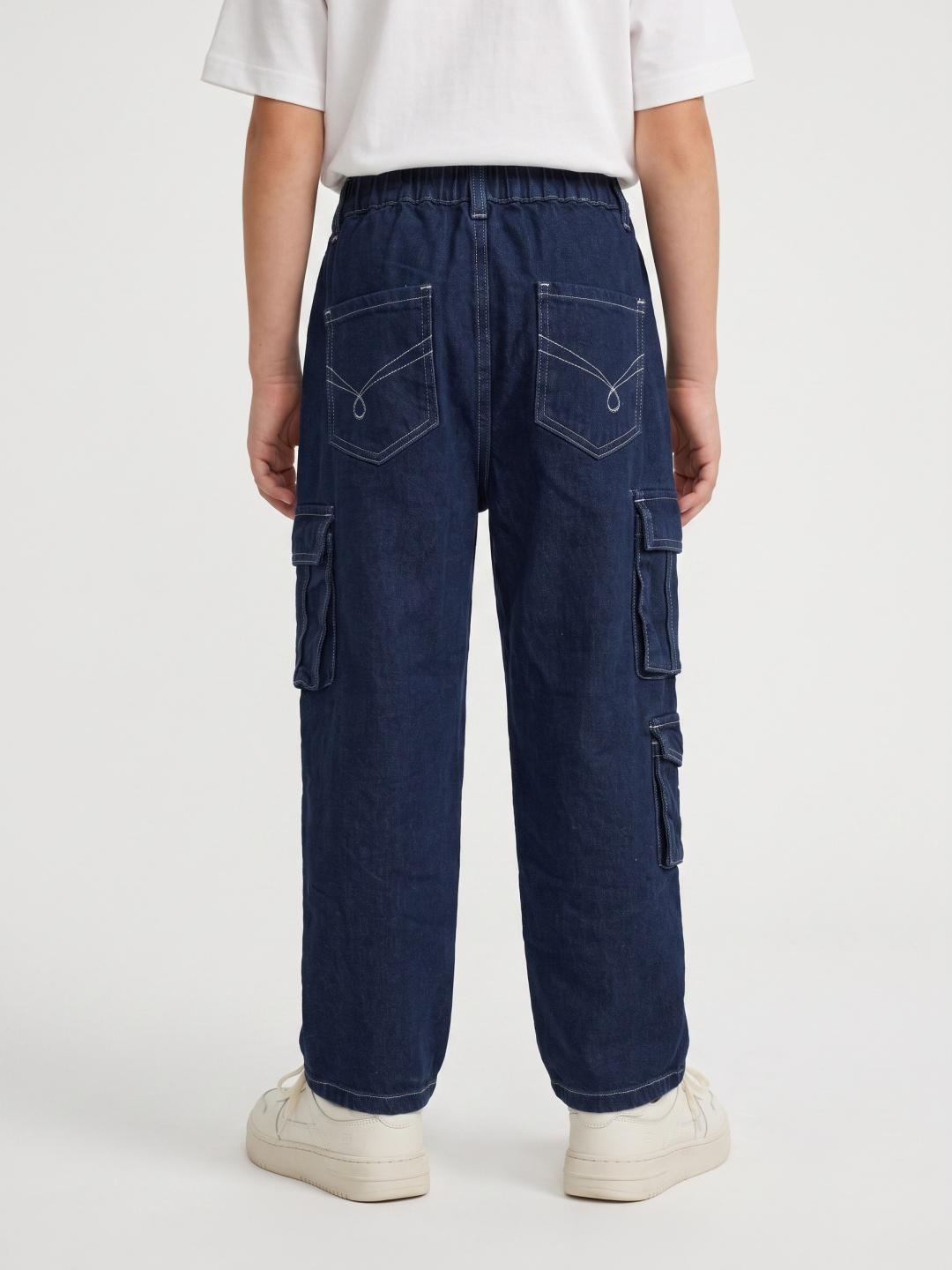 Blue Giraffe Boys Blue Balloon Fit Solid Jeans