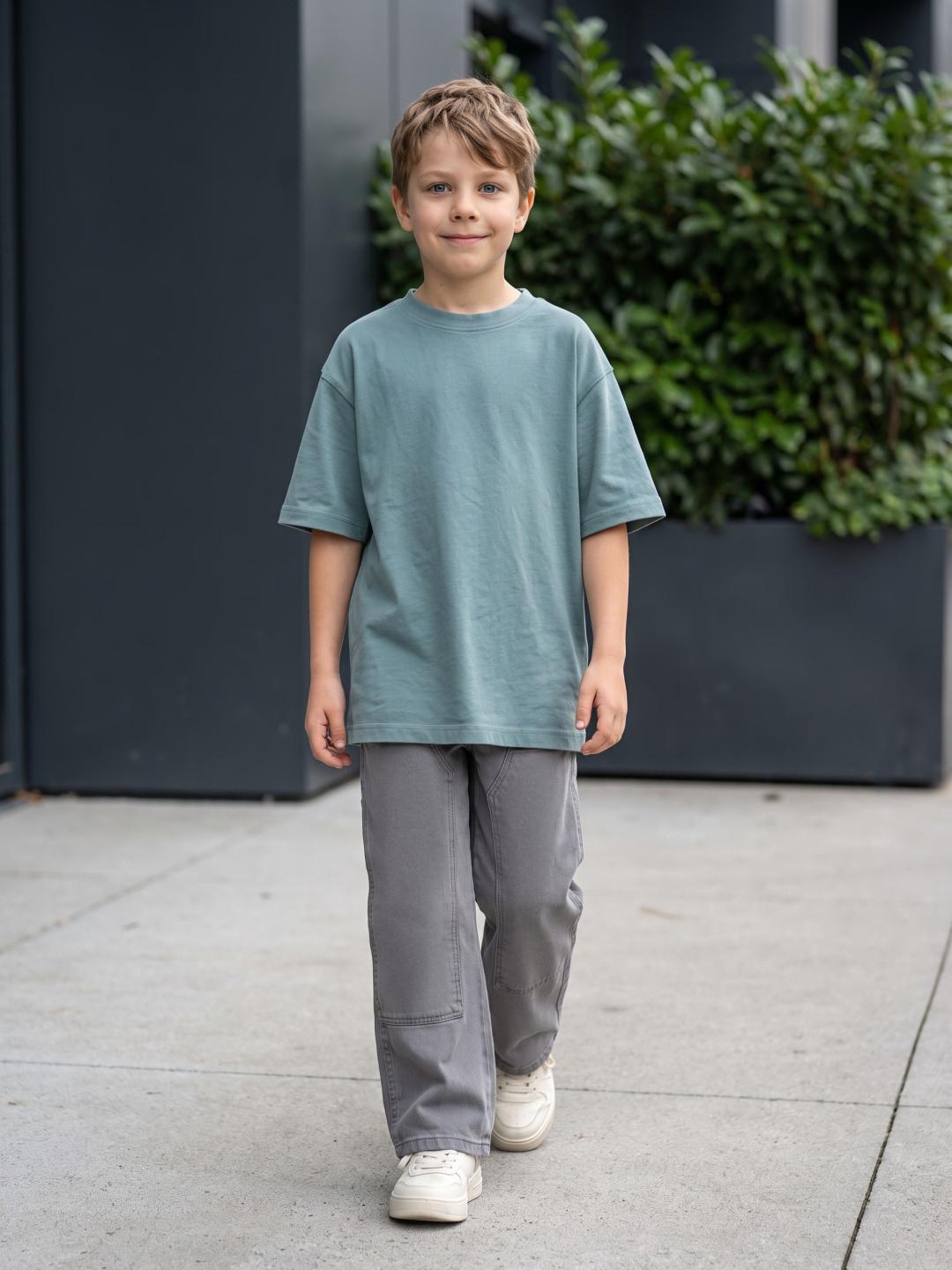 Blue Giraffe Boys Grey Stretchable Straight Fit Jeans