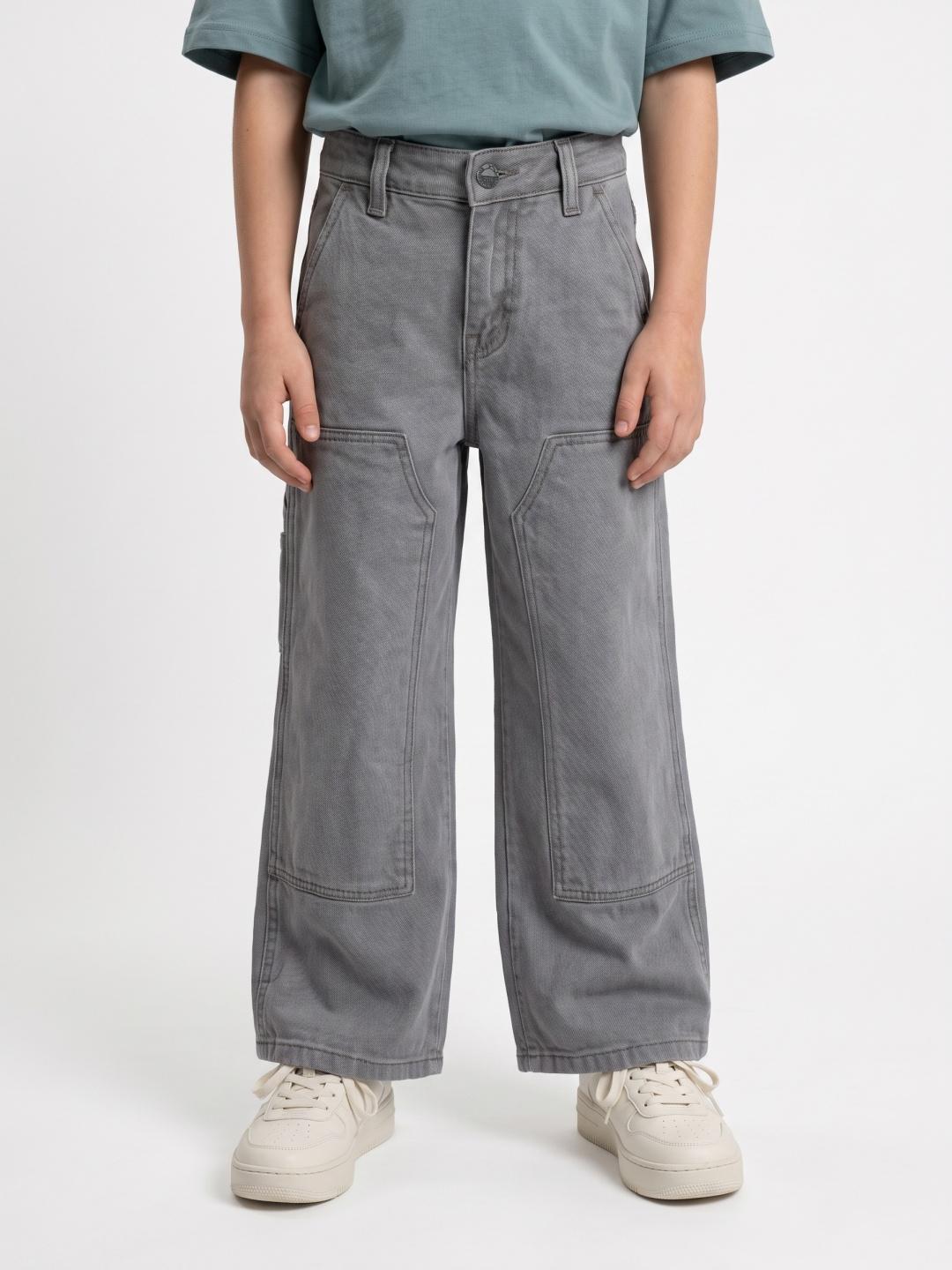Blue Giraffe Boys Grey Stretchable Straight Fit Jeans