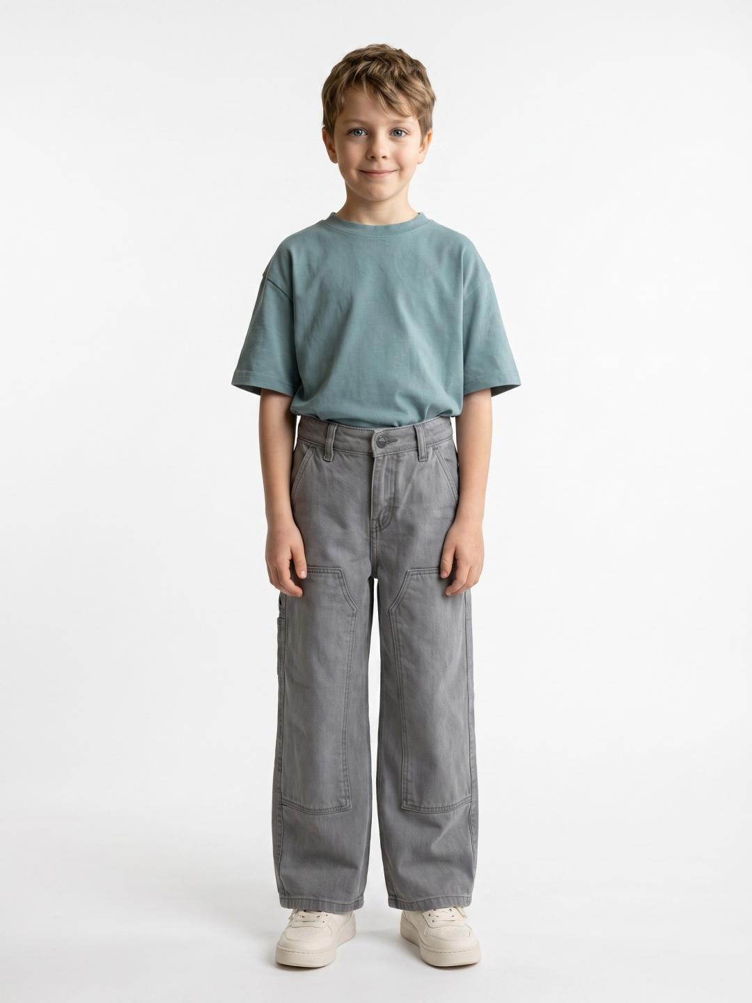 Blue Giraffe Boys Grey Stretchable Straight Fit Jeans