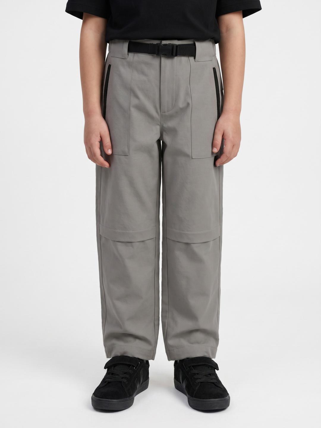 Blue Giraffe Boys Beige Regular Fit Solid Joggers