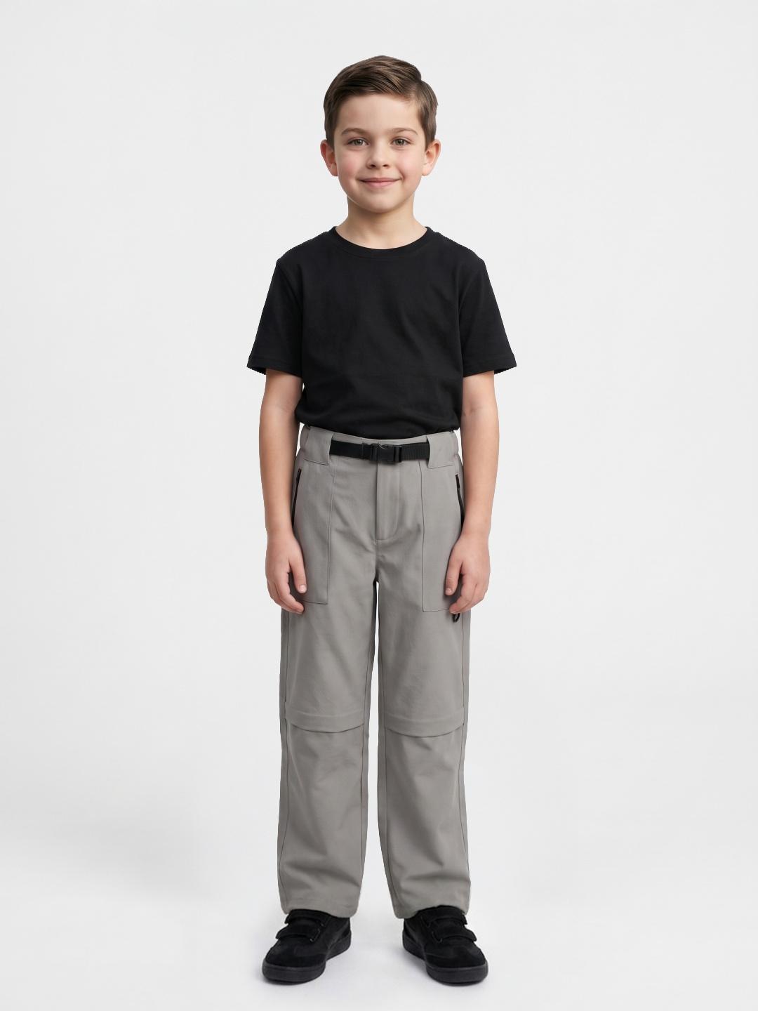 Blue Giraffe Boys Beige Regular Fit Solid Joggers
