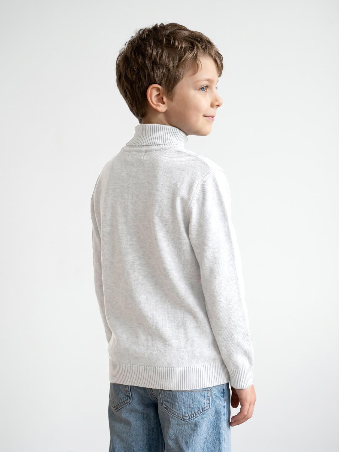 Blue Giraffe Boys White Regular Fit Solid Pure Cotton Sweater