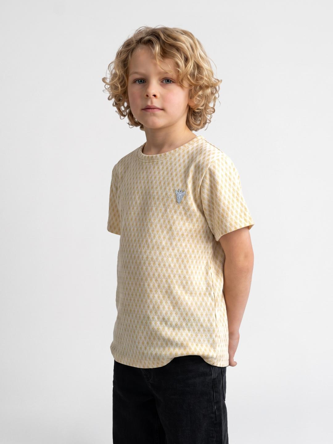 Blue Giraffe Boys Yellow Regular Fit Solid Tshirt