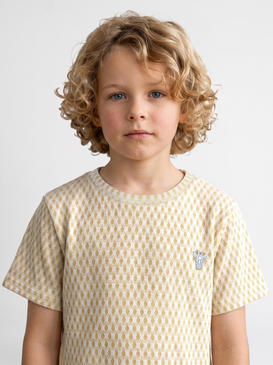 Blue Giraffe Boys Yellow Regular Fit Solid Tshirt