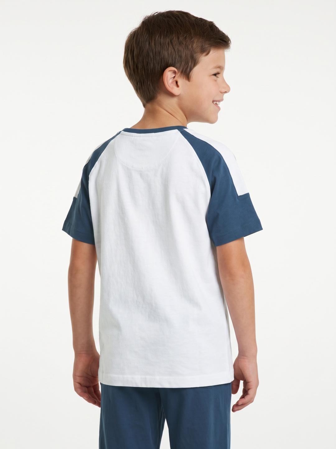 Blue Giraffe Boys White Regular Fit Graphic Cotton T-Shirt