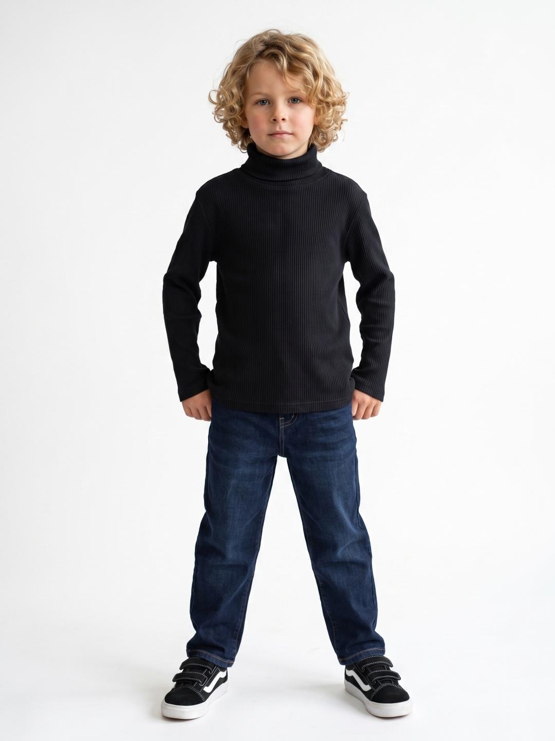 Blue Giraffe Boys Black Regular Fit Solid Tshirt