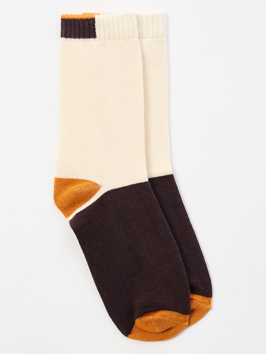 Blue Giraffe Boys Brown Colourblock Socks