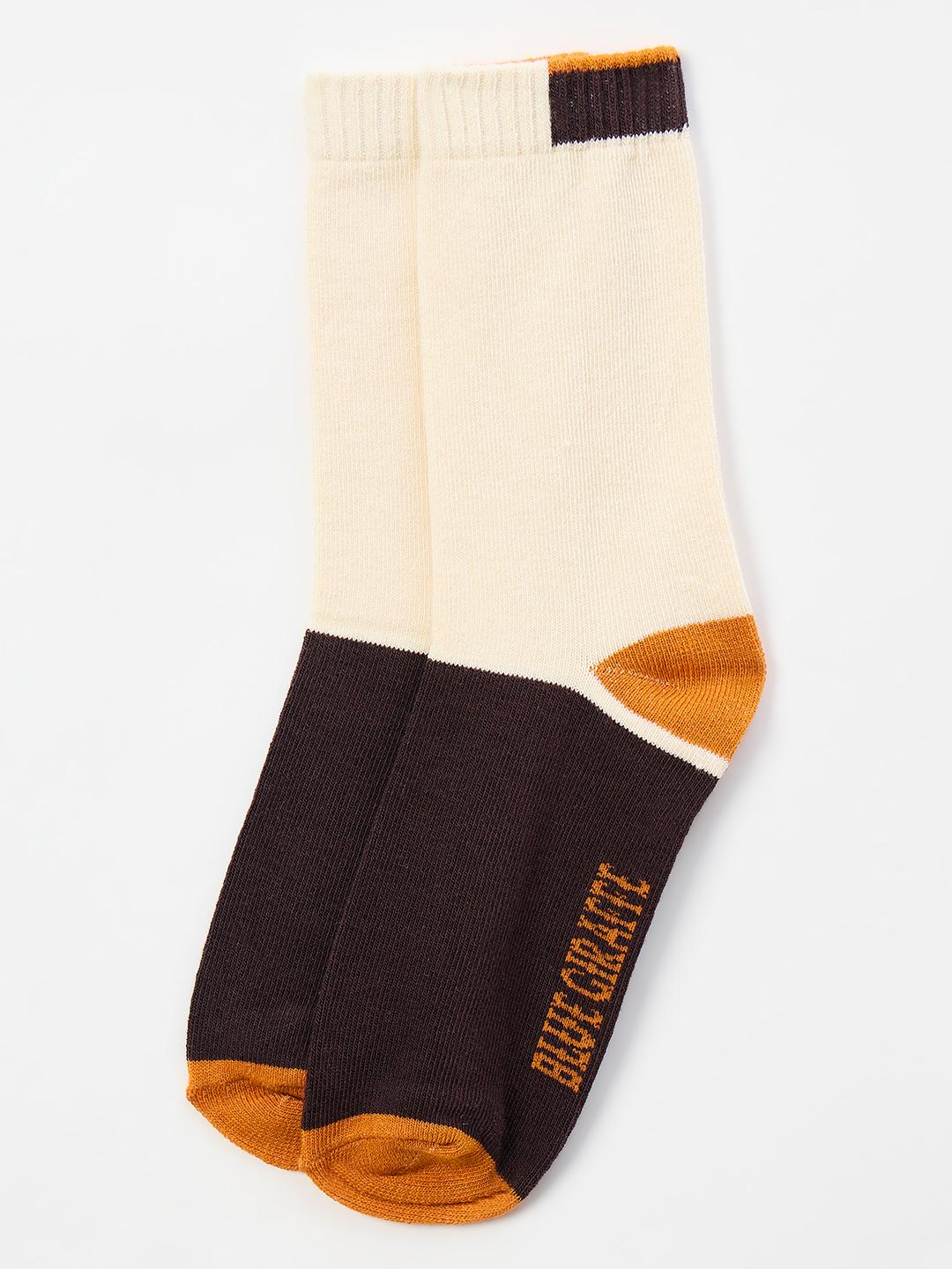 Blue Giraffe Boys Brown Colourblock Socks