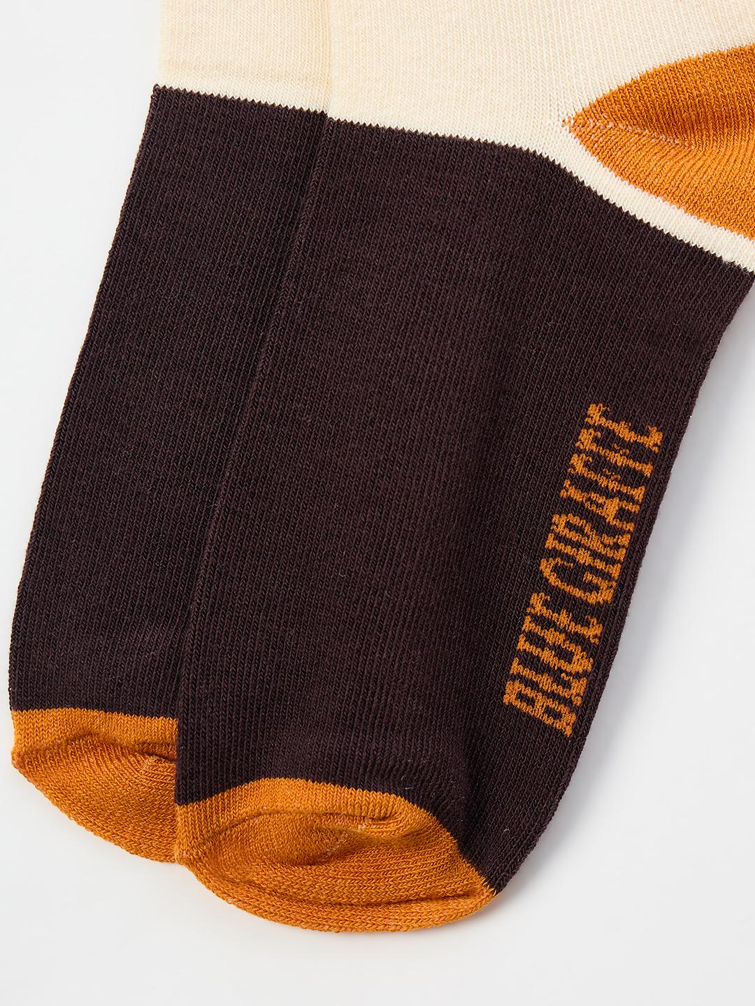 Blue Giraffe Boys Brown Colourblock Socks