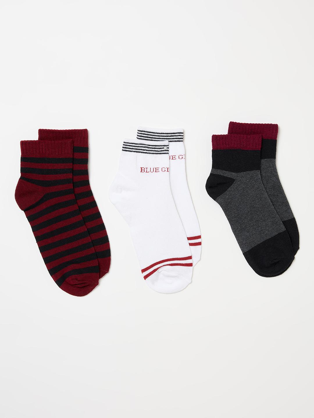 Blue Giraffe Boys Multicolour Striped Socks - Pack of 3