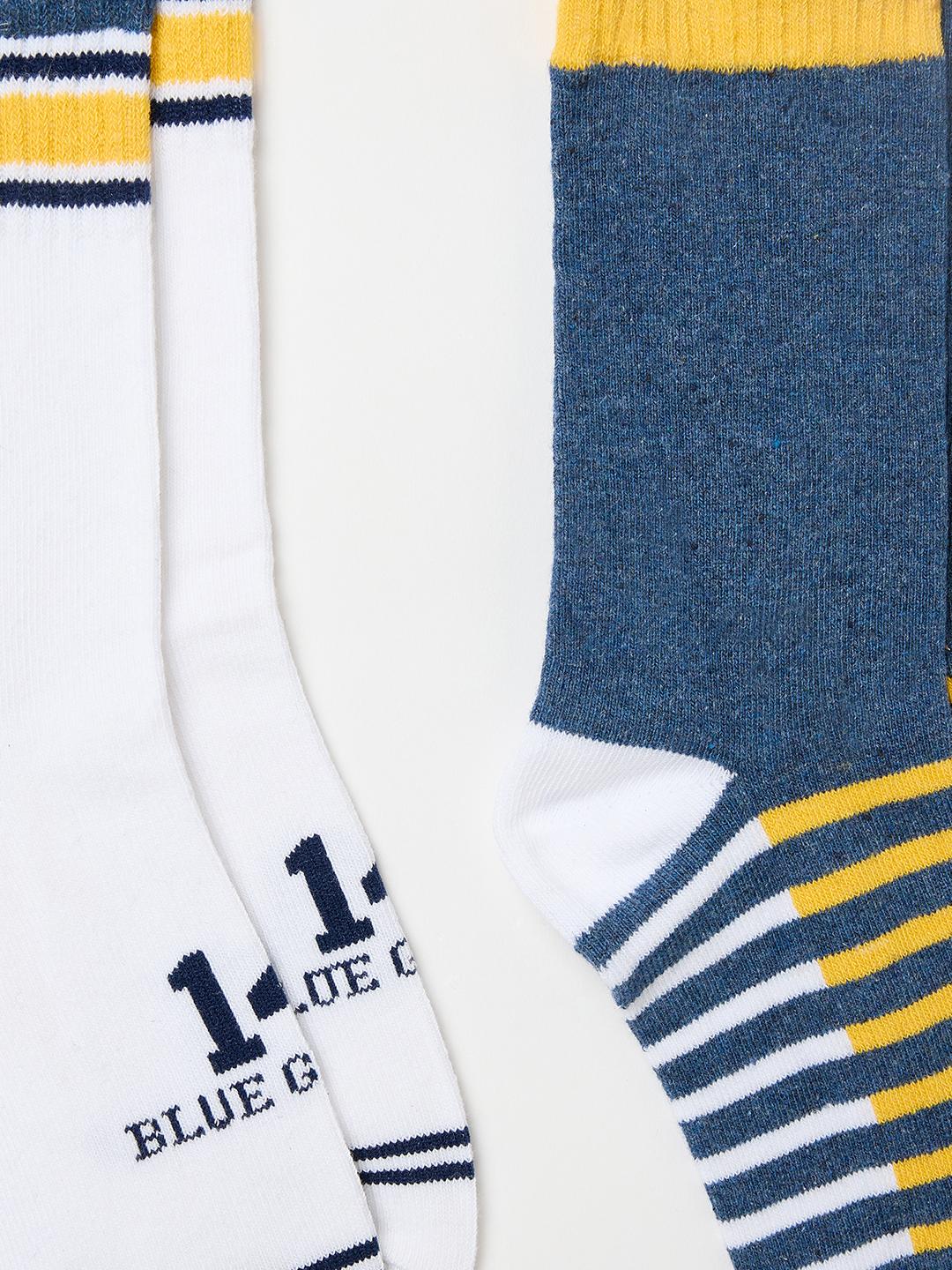 Blue Giraffe Boys Multicolour Striped Socks - Pack of 3