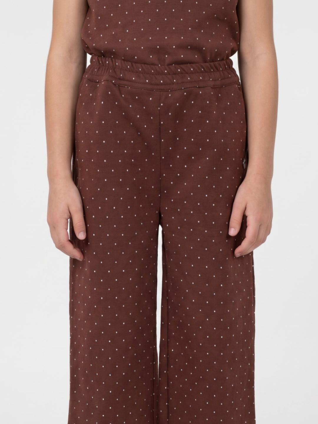 Blue Giraffe Girls Brown Regular Fit Printed Trouser