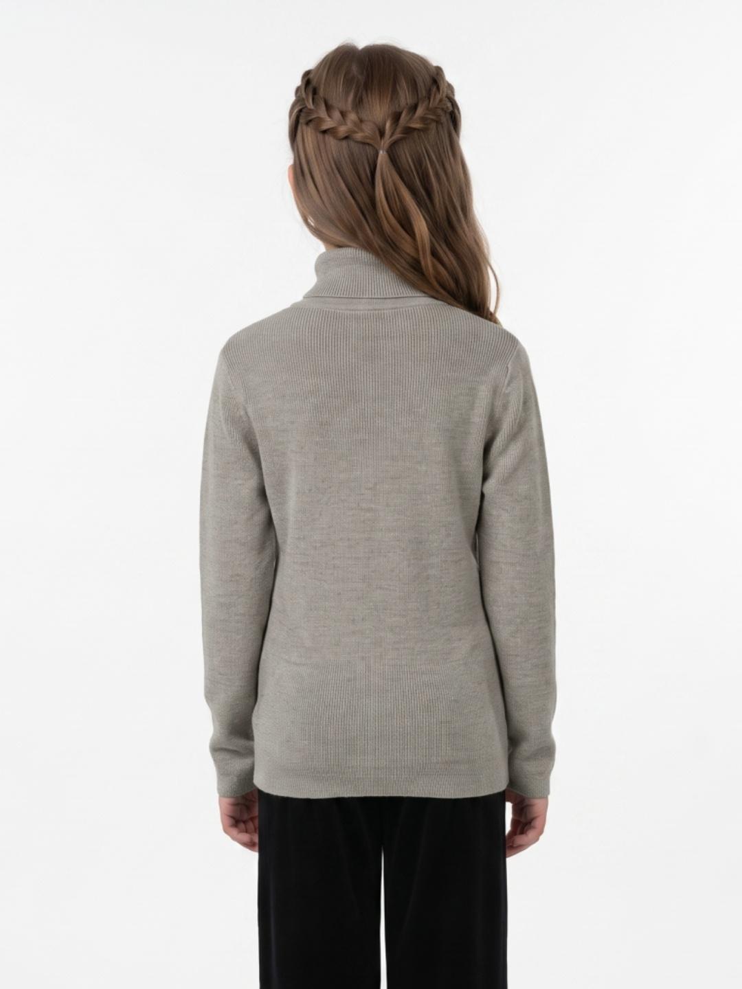 Blue Giraffe Girls Beige Solid Regular Fit Sweater