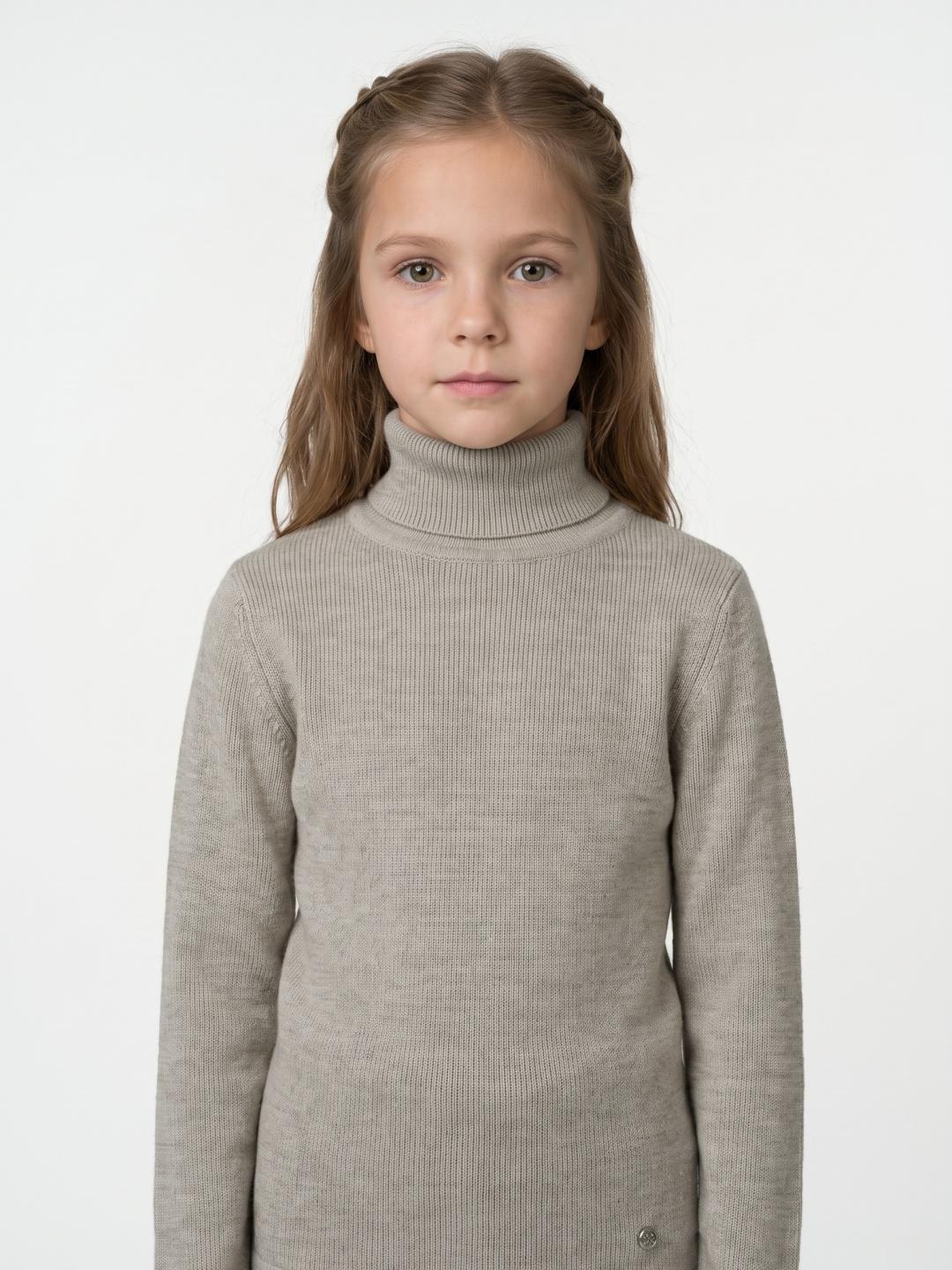 Blue Giraffe Girls Beige Solid Regular Fit Sweater