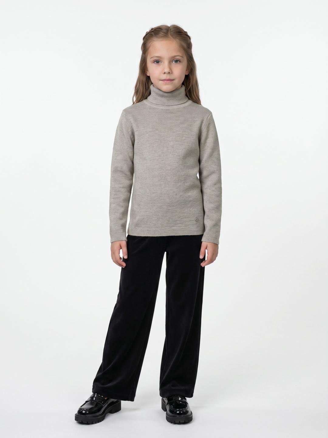 Blue Giraffe Girls Beige Solid Regular Fit Sweater