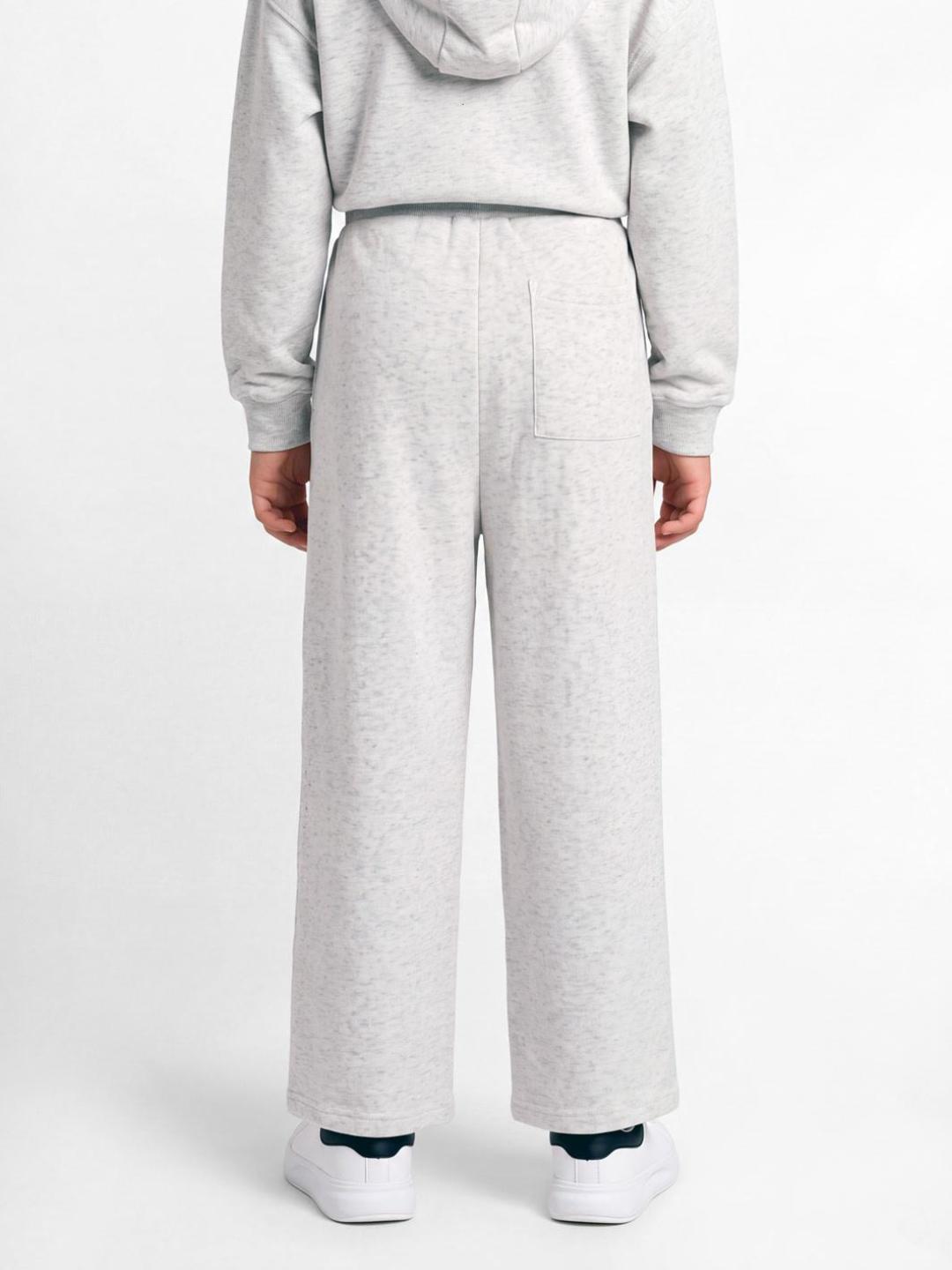 Blue Giraffe Girls Off White Solid Regular Fit Trouser