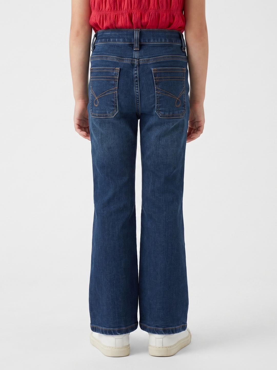 Blue Giraffe Girls Blue Bootcut Solid Jeans
