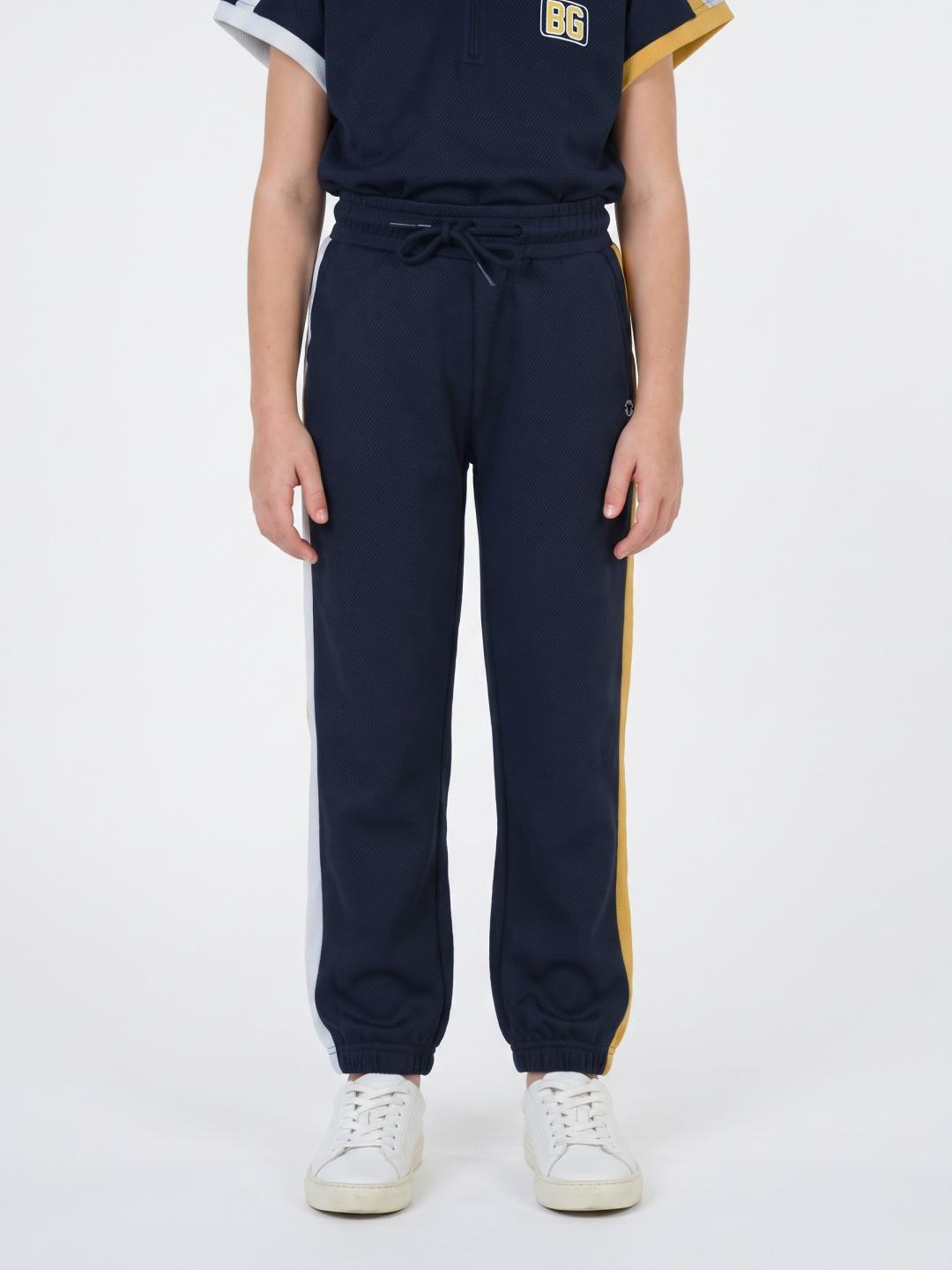 Blue Giraffe Girls Navy Blue Solid Cotton Jogger