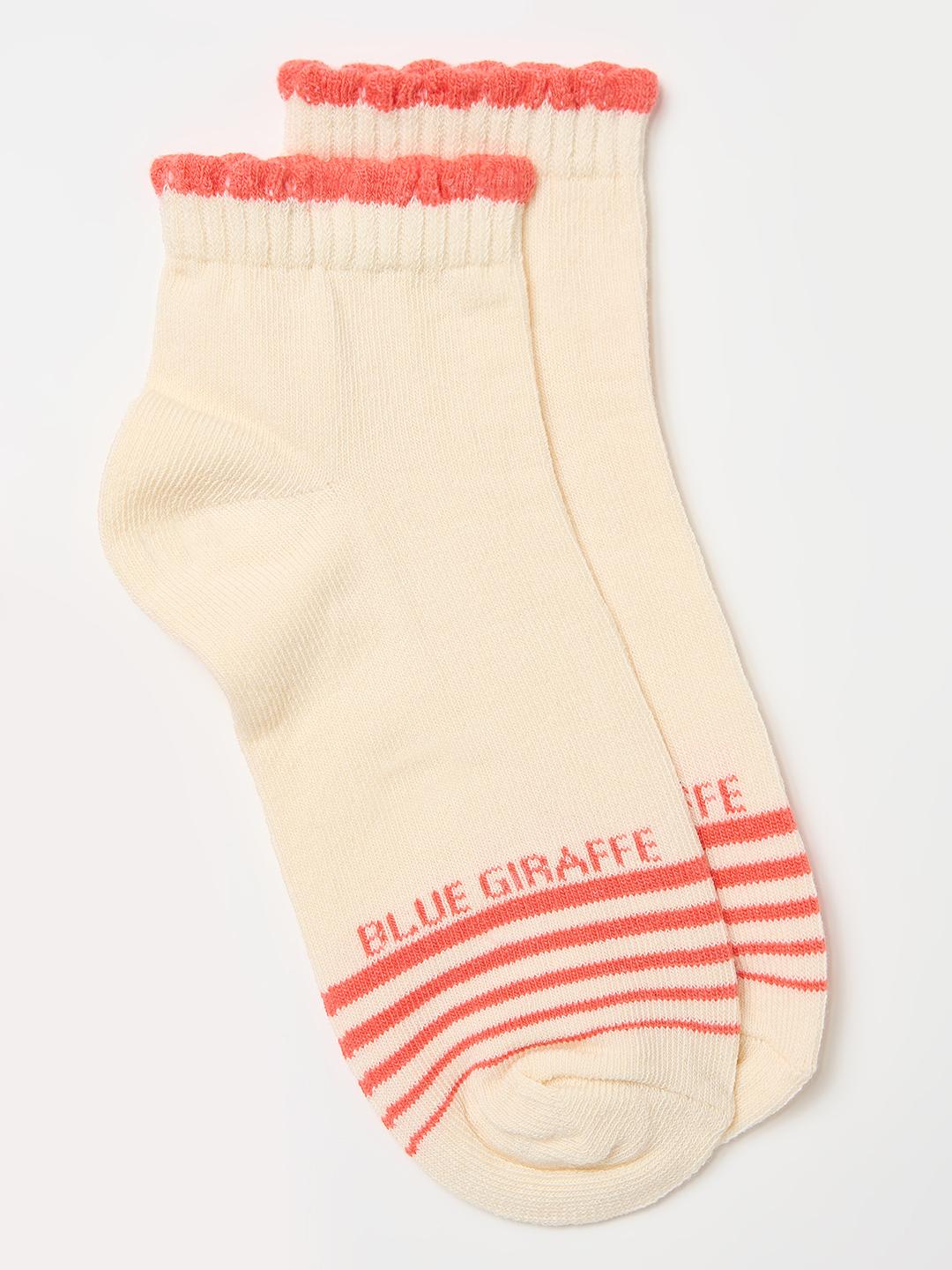 Blue Giraffe Girls Multicolor Graphic Socks - Pack of 2