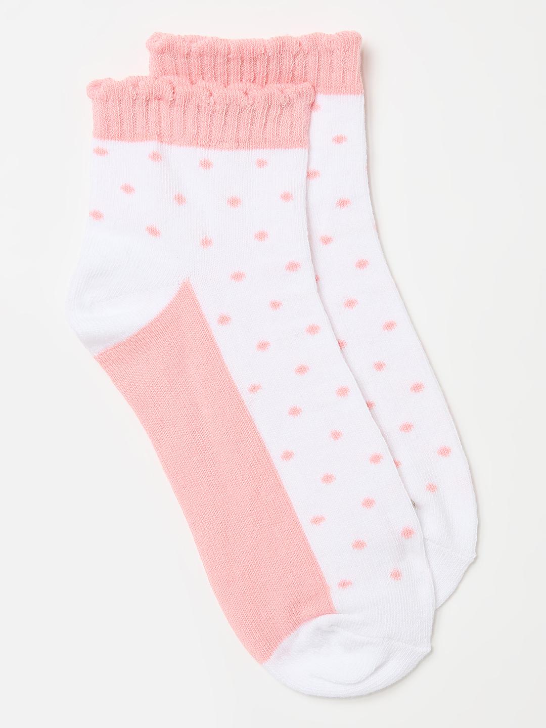 Blue Giraffe Girls Multicolor Woven Design Socks - Pack of 2
