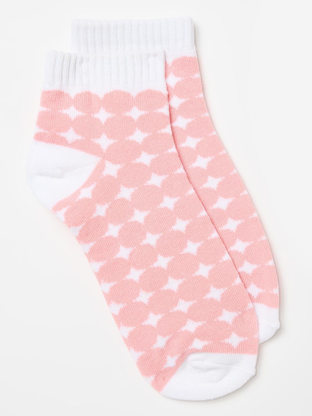 Blue Giraffe Girls Multicolor Woven Design Socks - Pack of 2