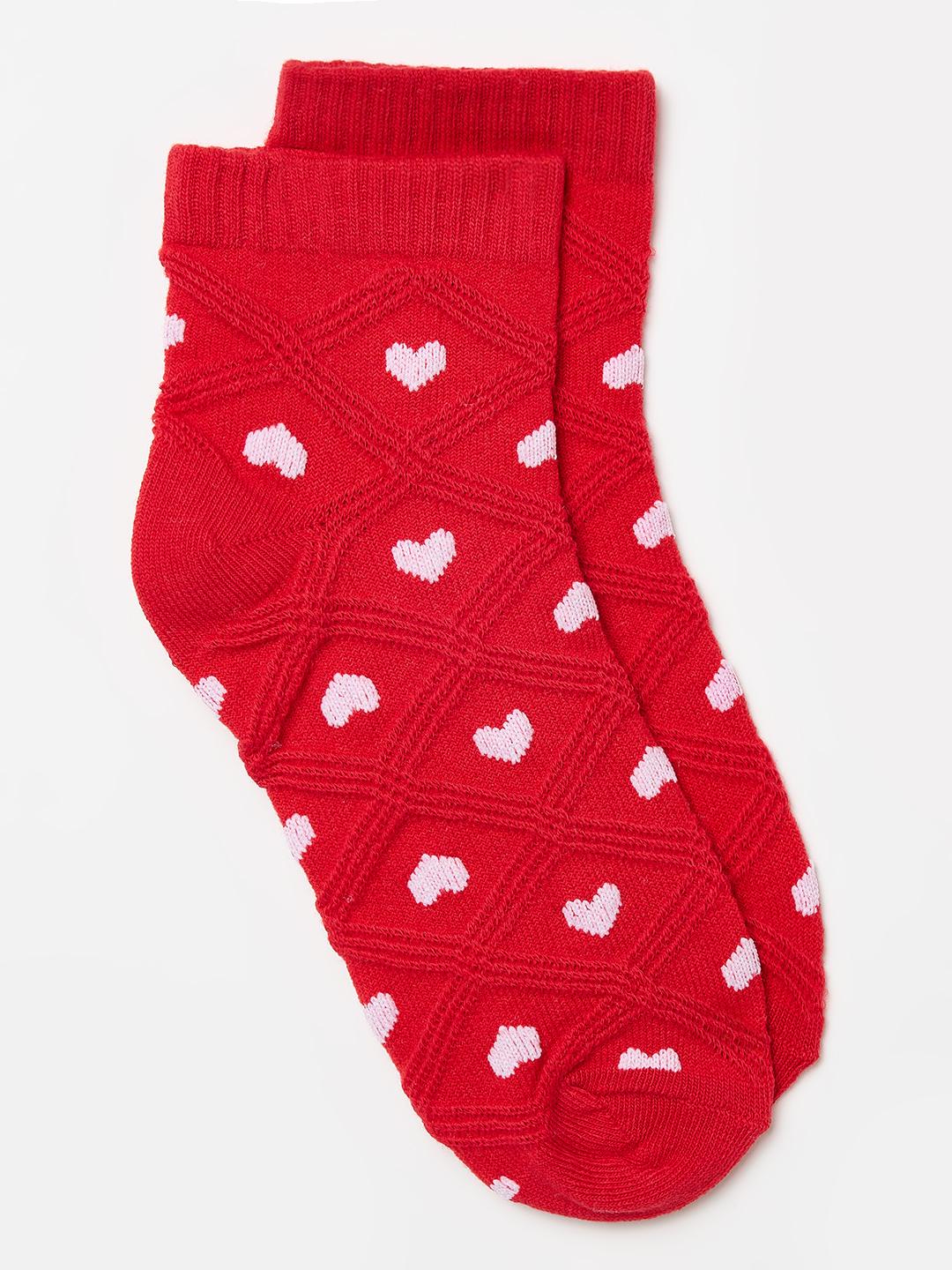 Blue Giraffe Girls Multicolour Woven Design Socks - Pack of 3