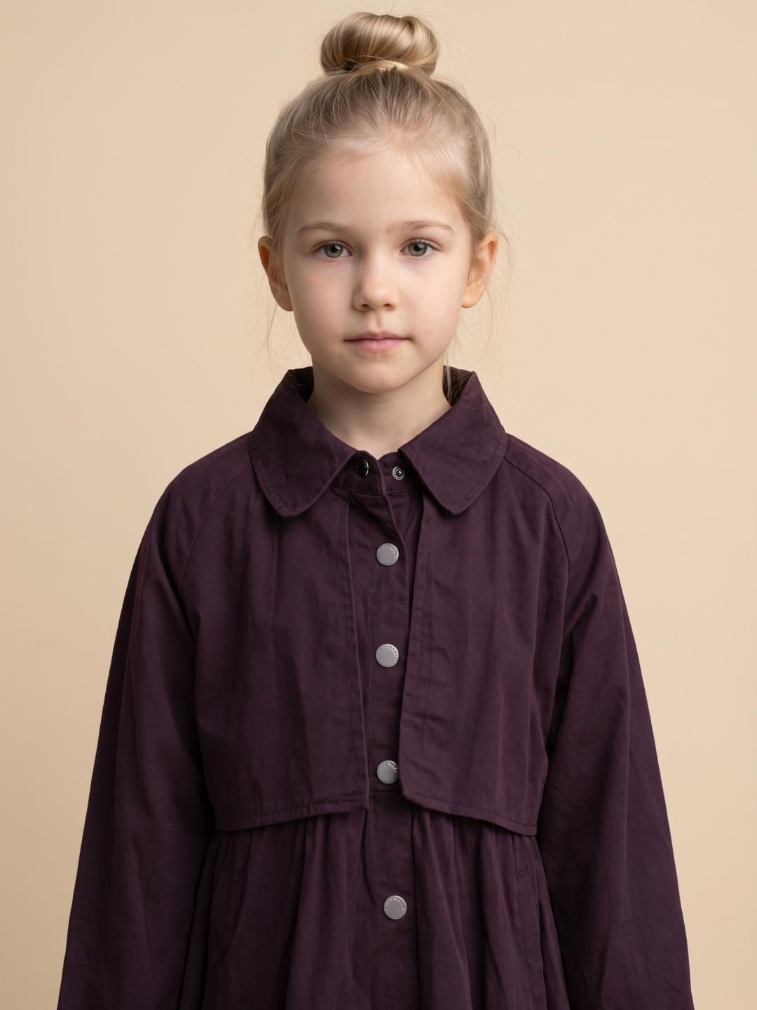 Elle Girls Regular Fit Burgundy Solid Pure Cotton Dress