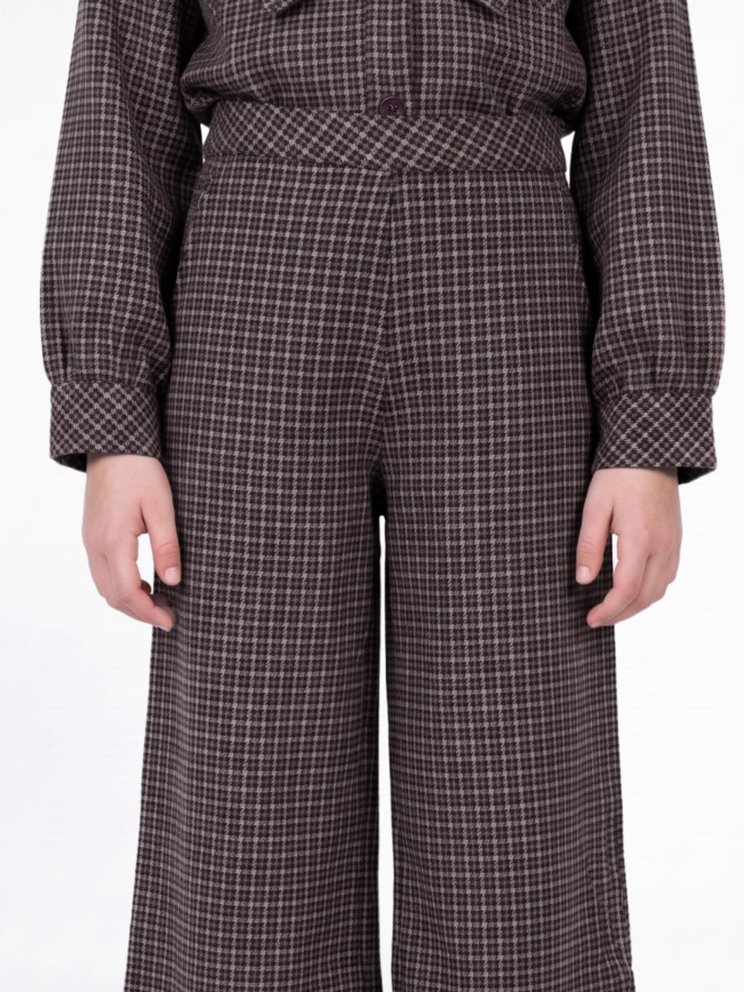 Elle Girls Red Regular Fit Checked Trouser