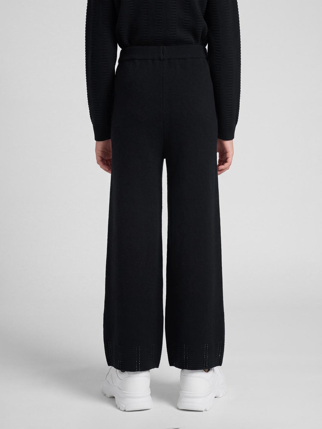 Elle Girls Black Solid Regular Fit Sweatpant