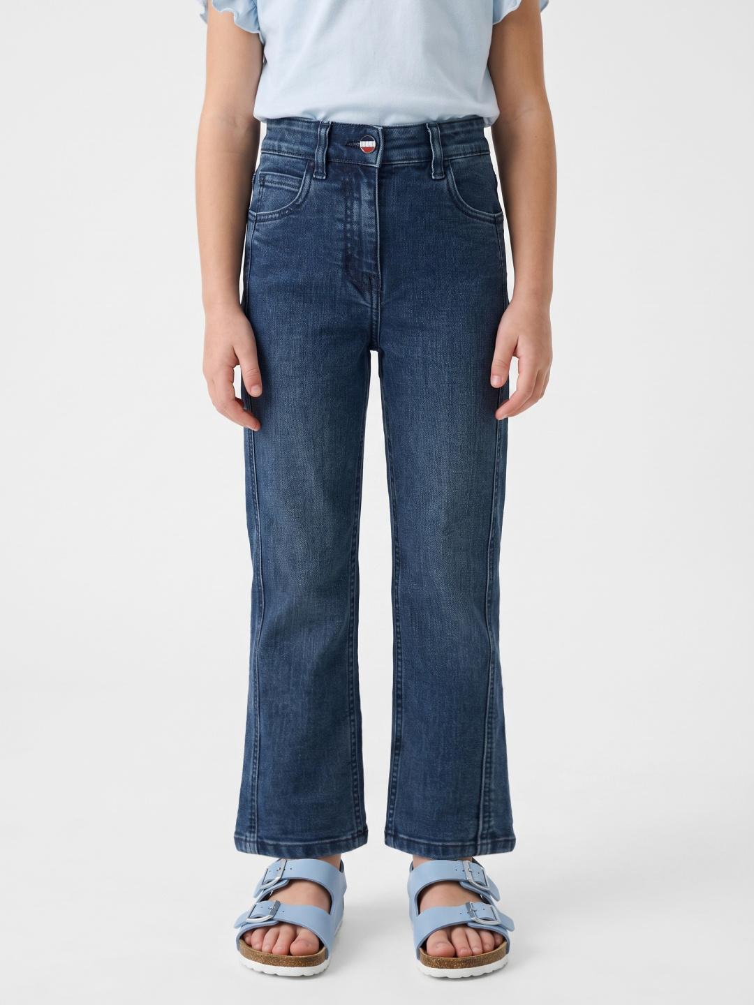 Elle Girls Navy Blue Straight Fit Solid Stretchable Jeans