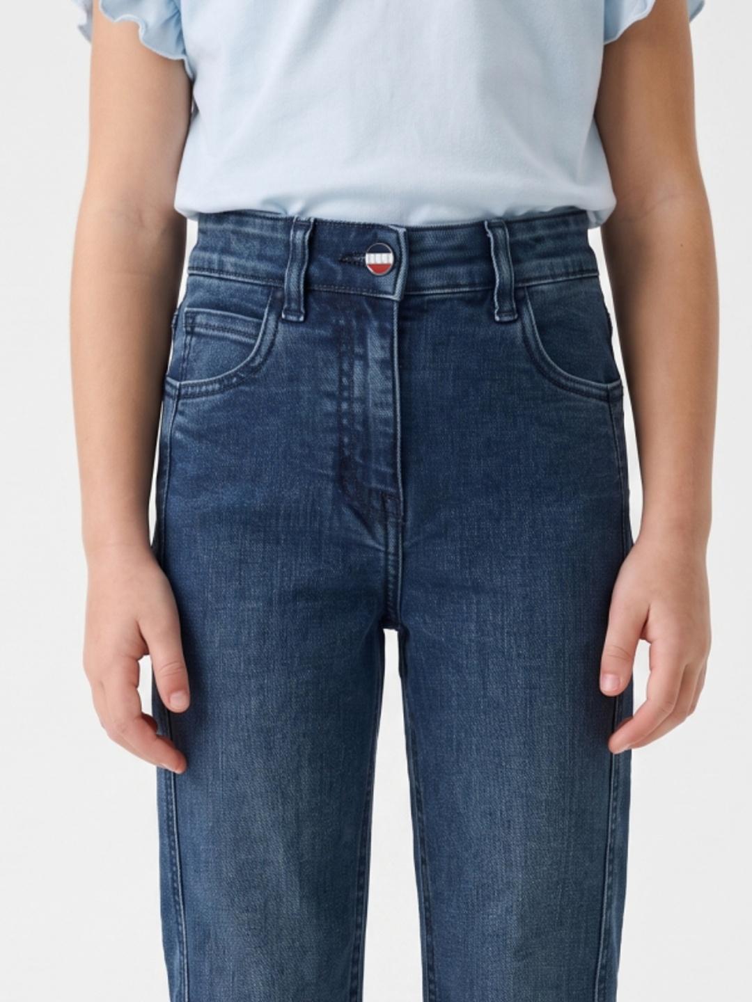 Elle Girls Navy Blue Straight Fit Solid Stretchable Jeans