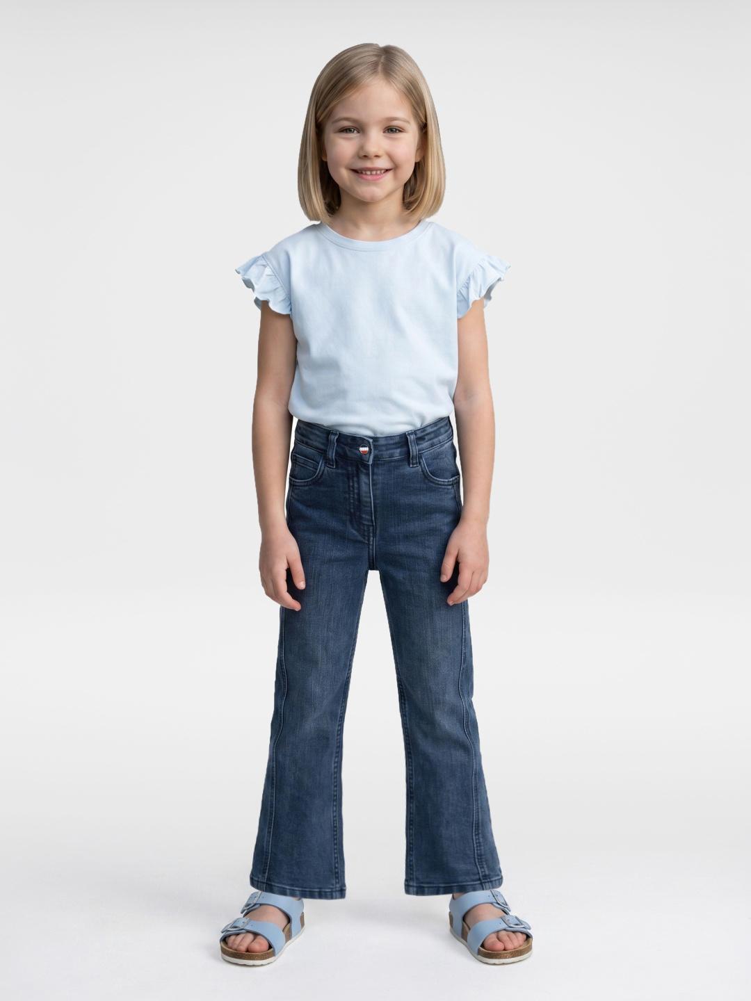 Elle Girls Navy Blue Straight Fit Solid Stretchable Jeans