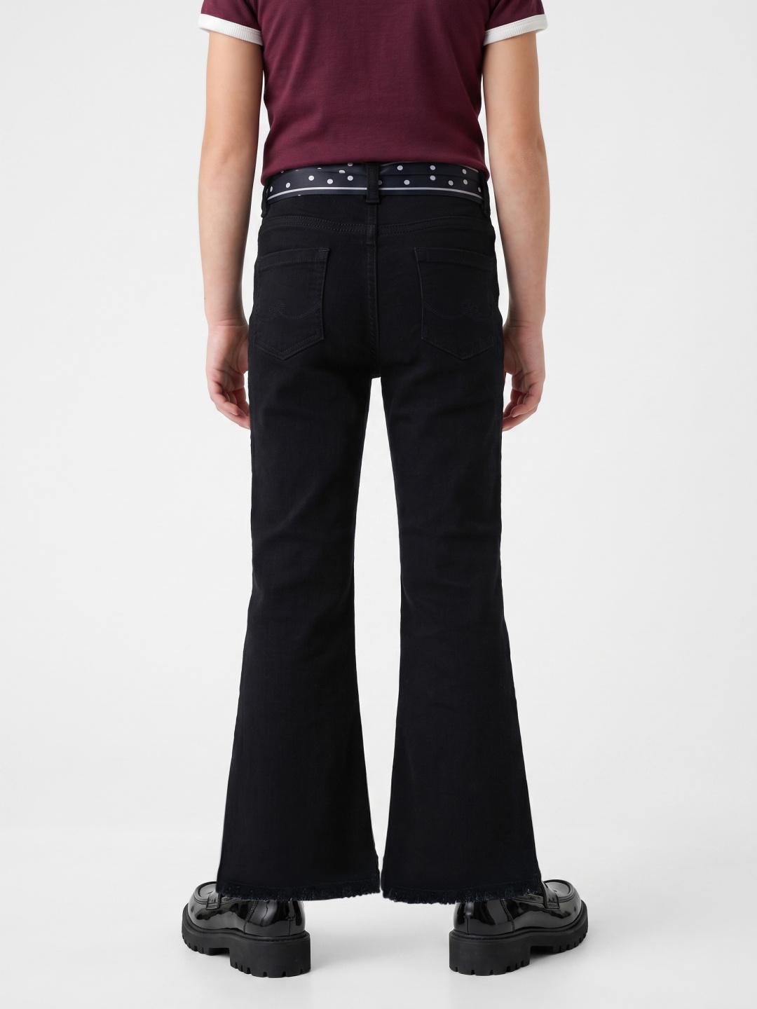 Elle Girls Black Bootcut Solid Stretchable Jeans
