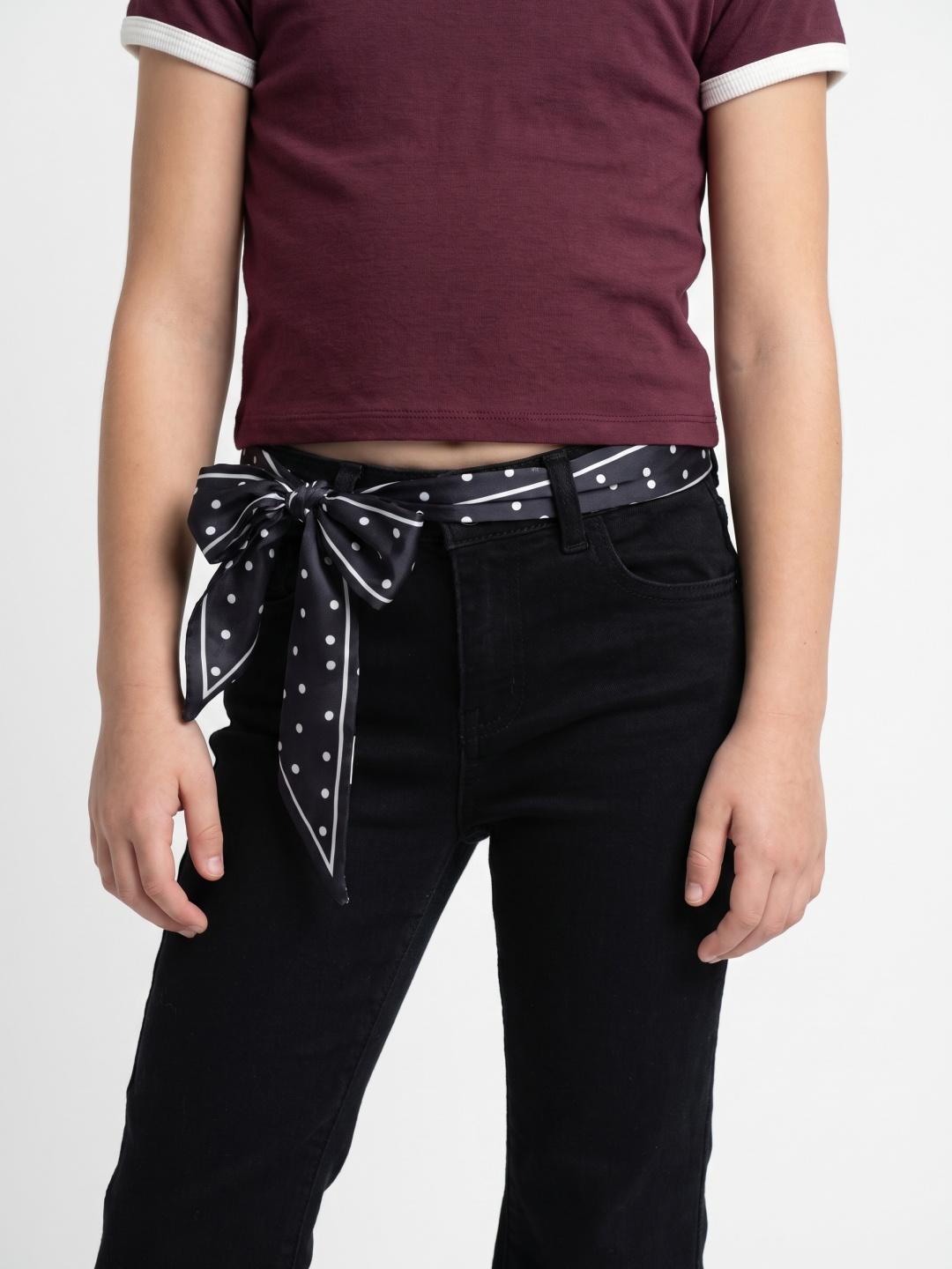Elle Girls Black Bootcut Solid Stretchable Jeans