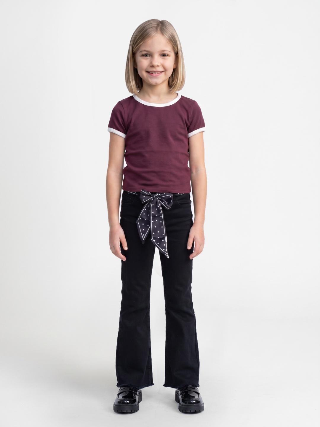 Elle Girls Black Bootcut Solid Stretchable Jeans