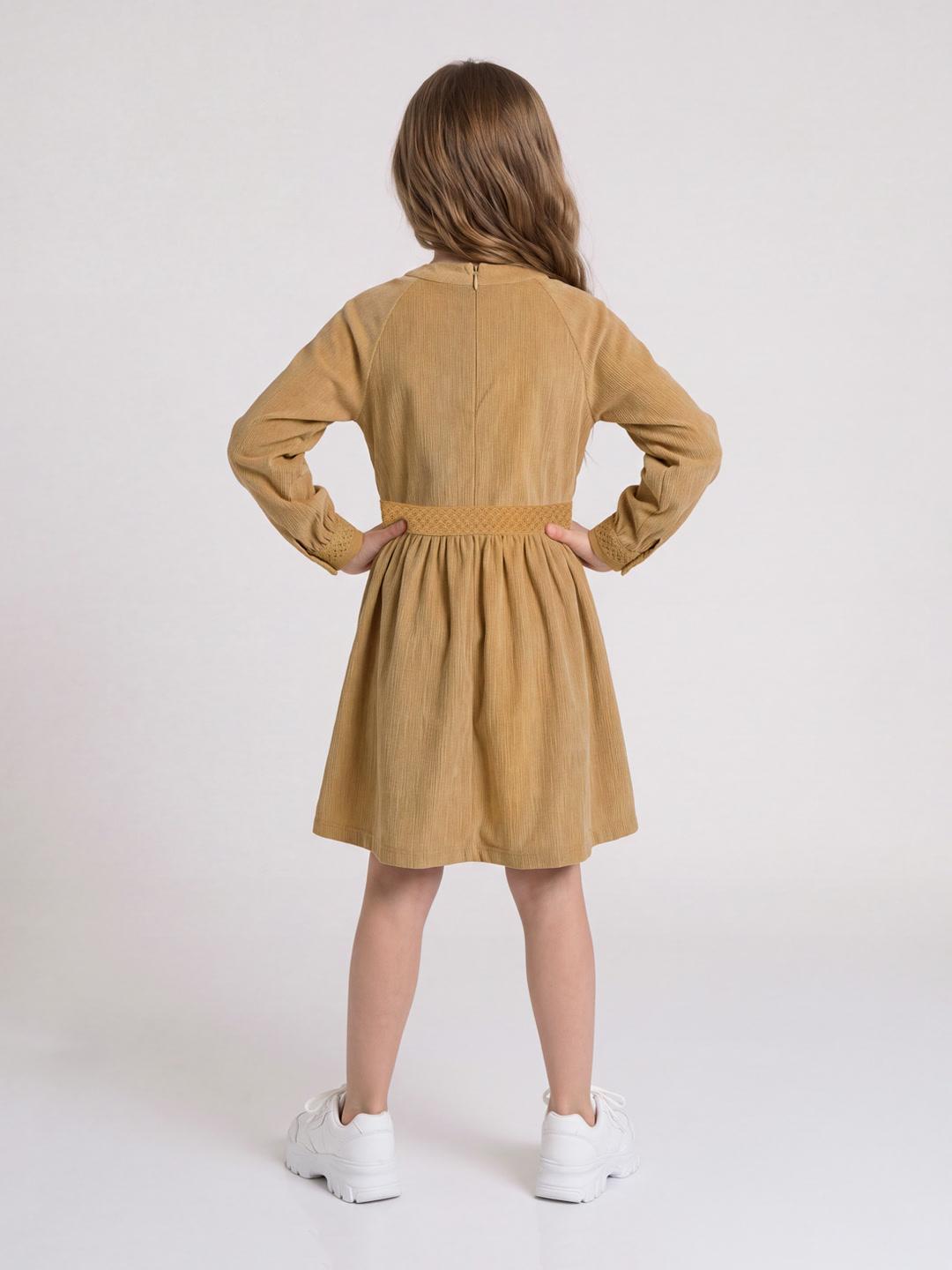 Elle Girls Mustard Floral Flared Midi Dress