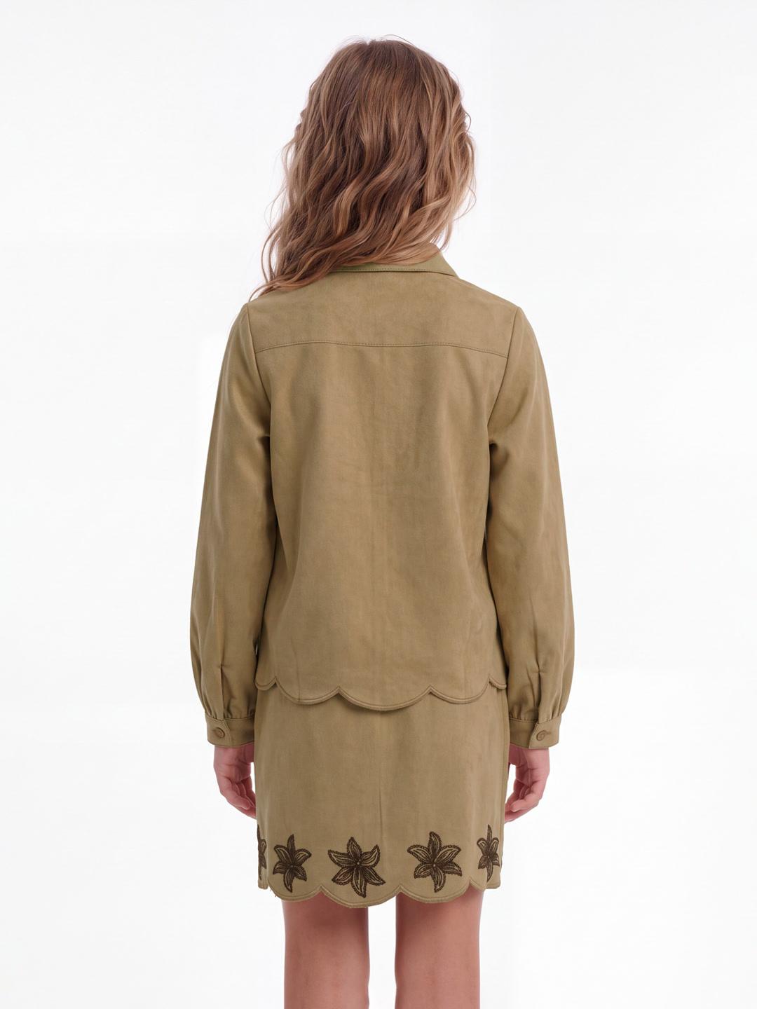 Elle Girls Mustard Floral Regular Fit Shirt