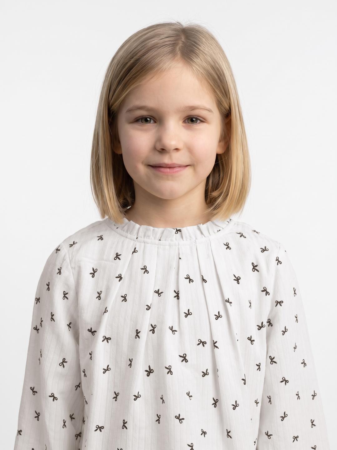Elle Girls Off White Regular Fit Printed Top