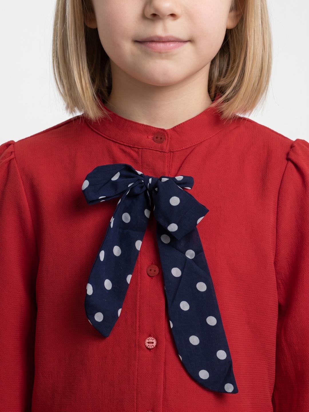 Elle Girls Red Loose Fit Solid Top