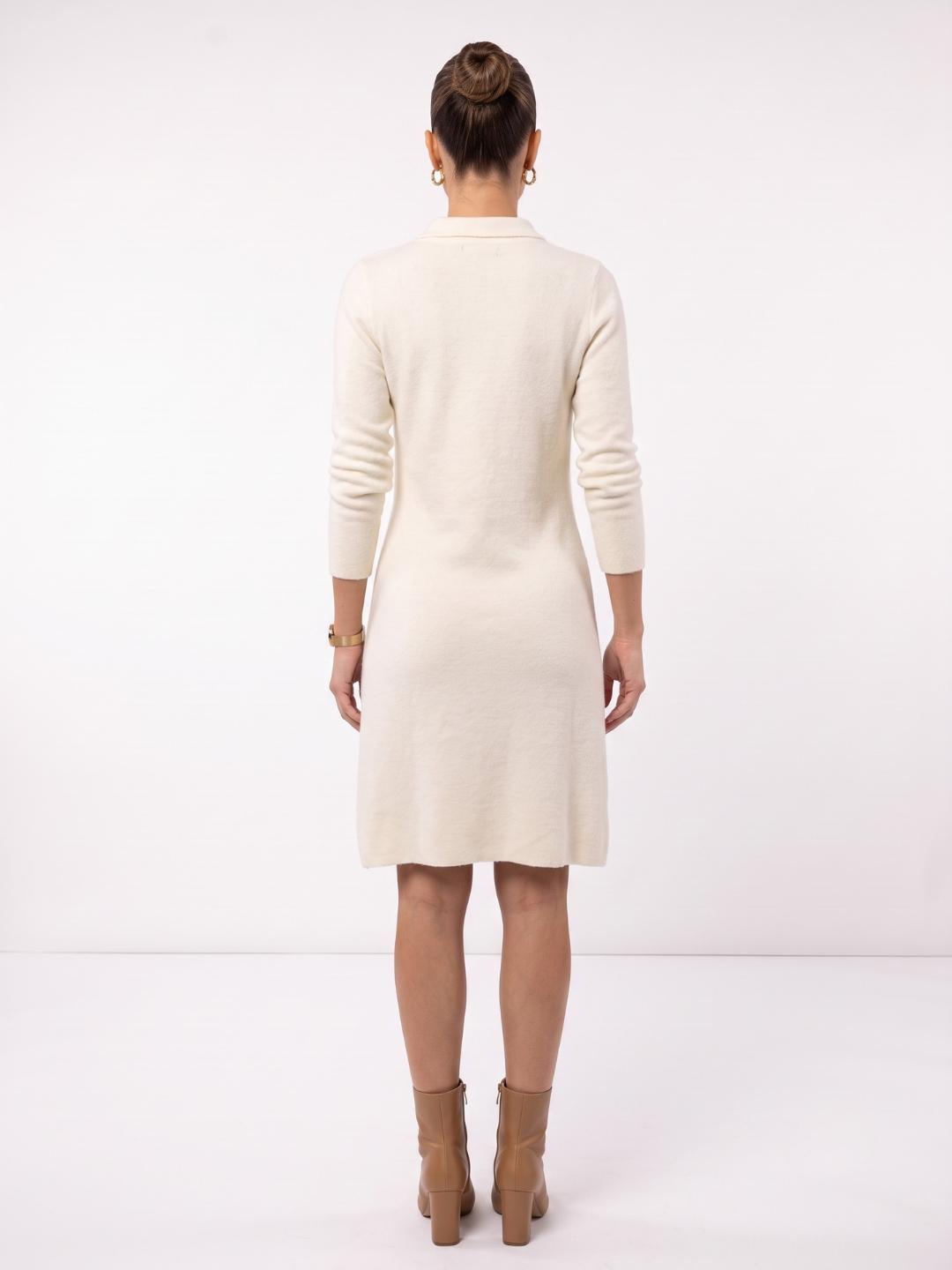 Elle Women White Solid Regular Fit Dress