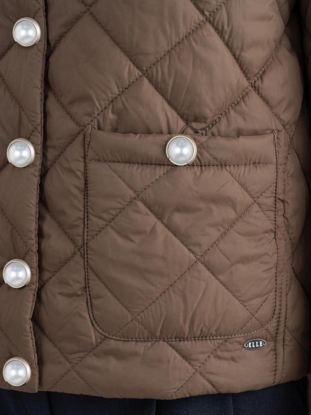 Elle Women Brown Quilted Regular Fit Jacket