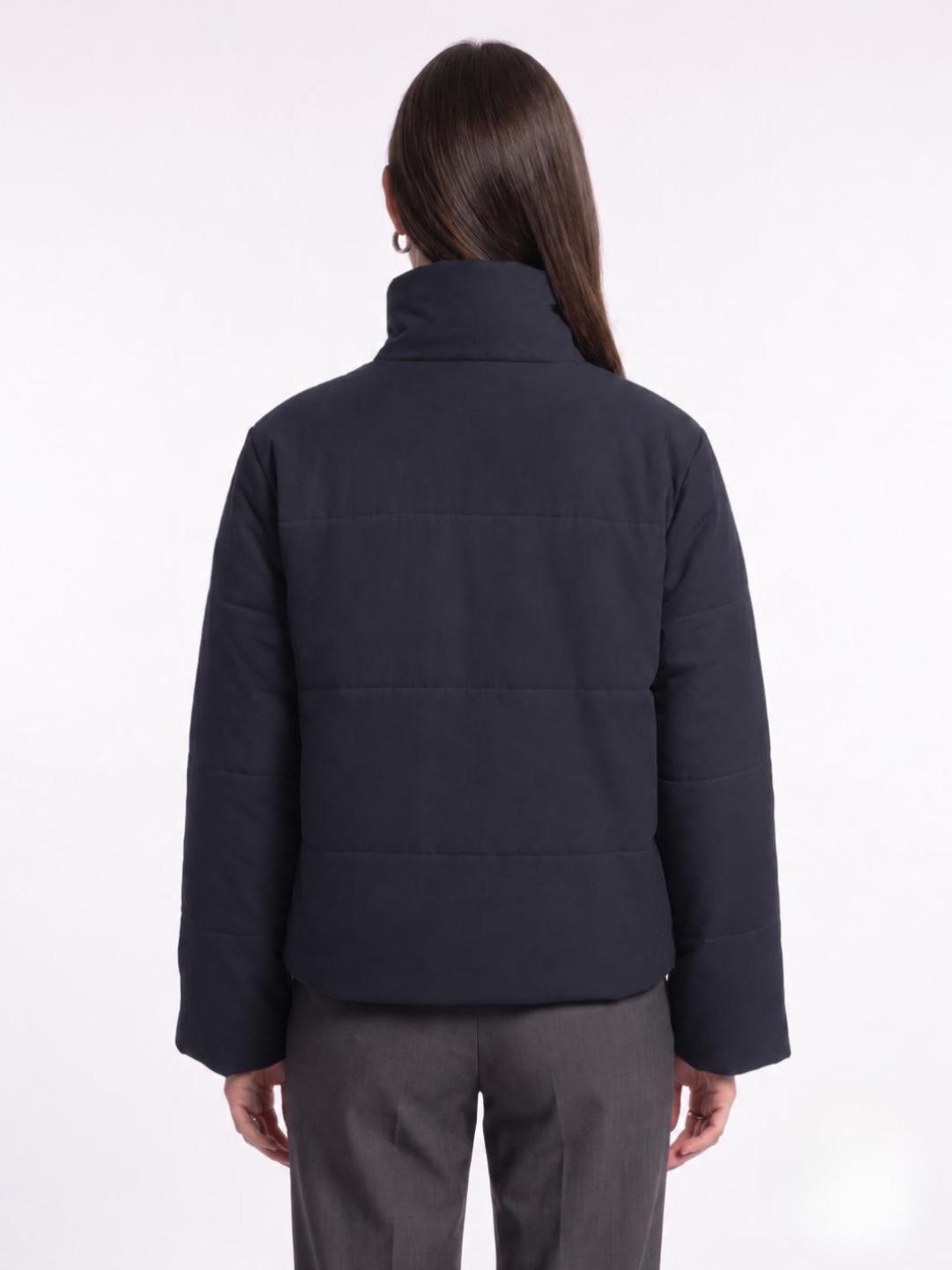 Elle Women Blue Solid Boxy Fit Jacket