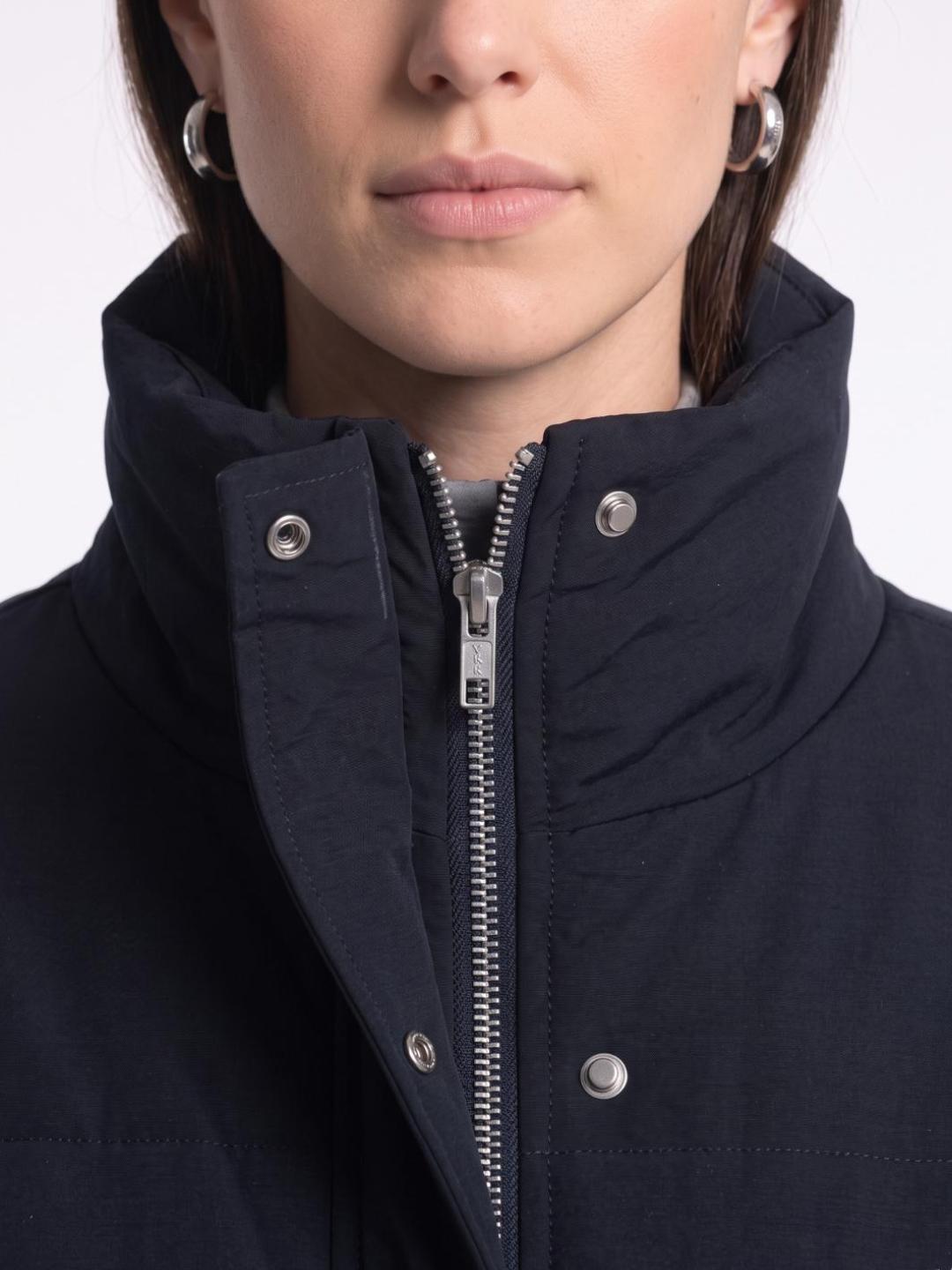 Elle Women Blue Solid Boxy Fit Jacket