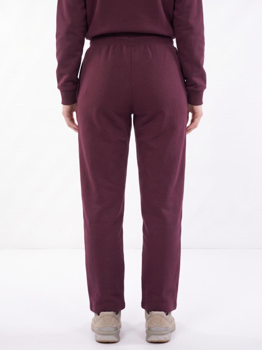 Elle Women Wine Solid Relaxed Fit Stretchable Sweatpant