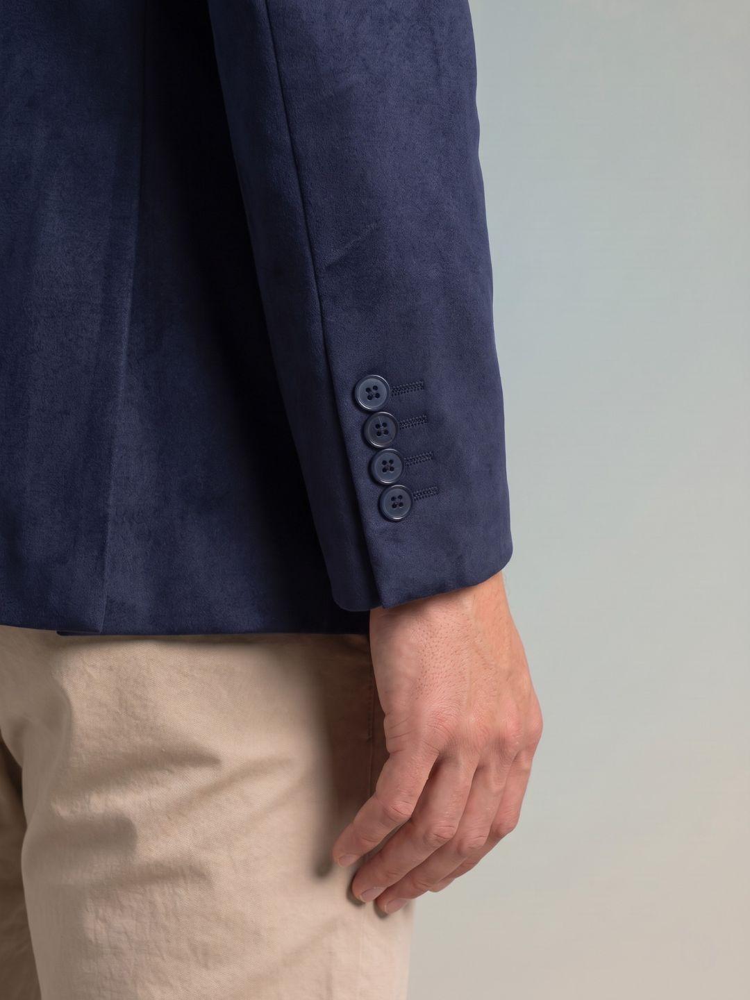 Iconic Men Dark Navy Regular Fit Solid Blazer