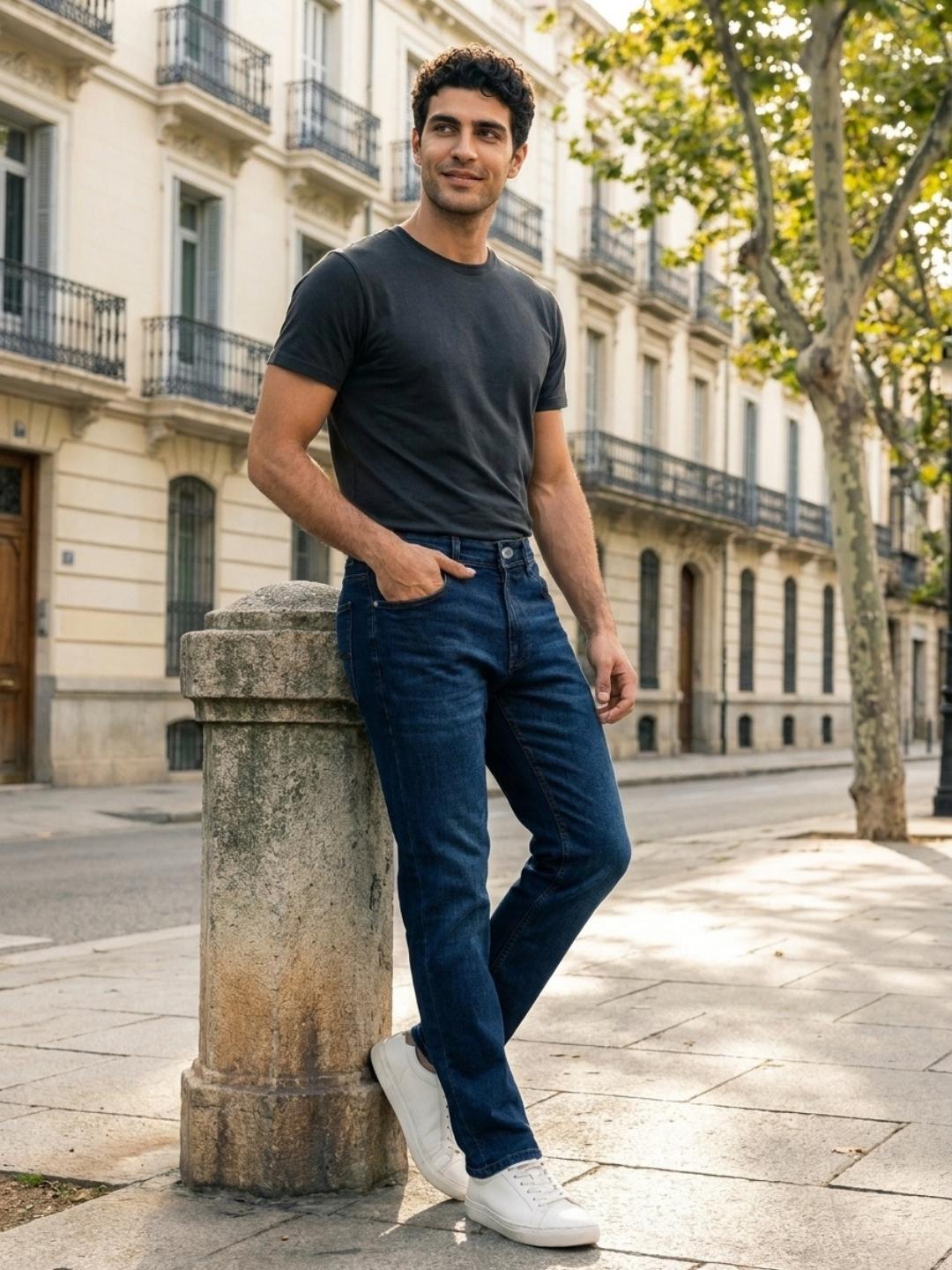 Iconic Men Blue Regular Fit Solid Jeans
