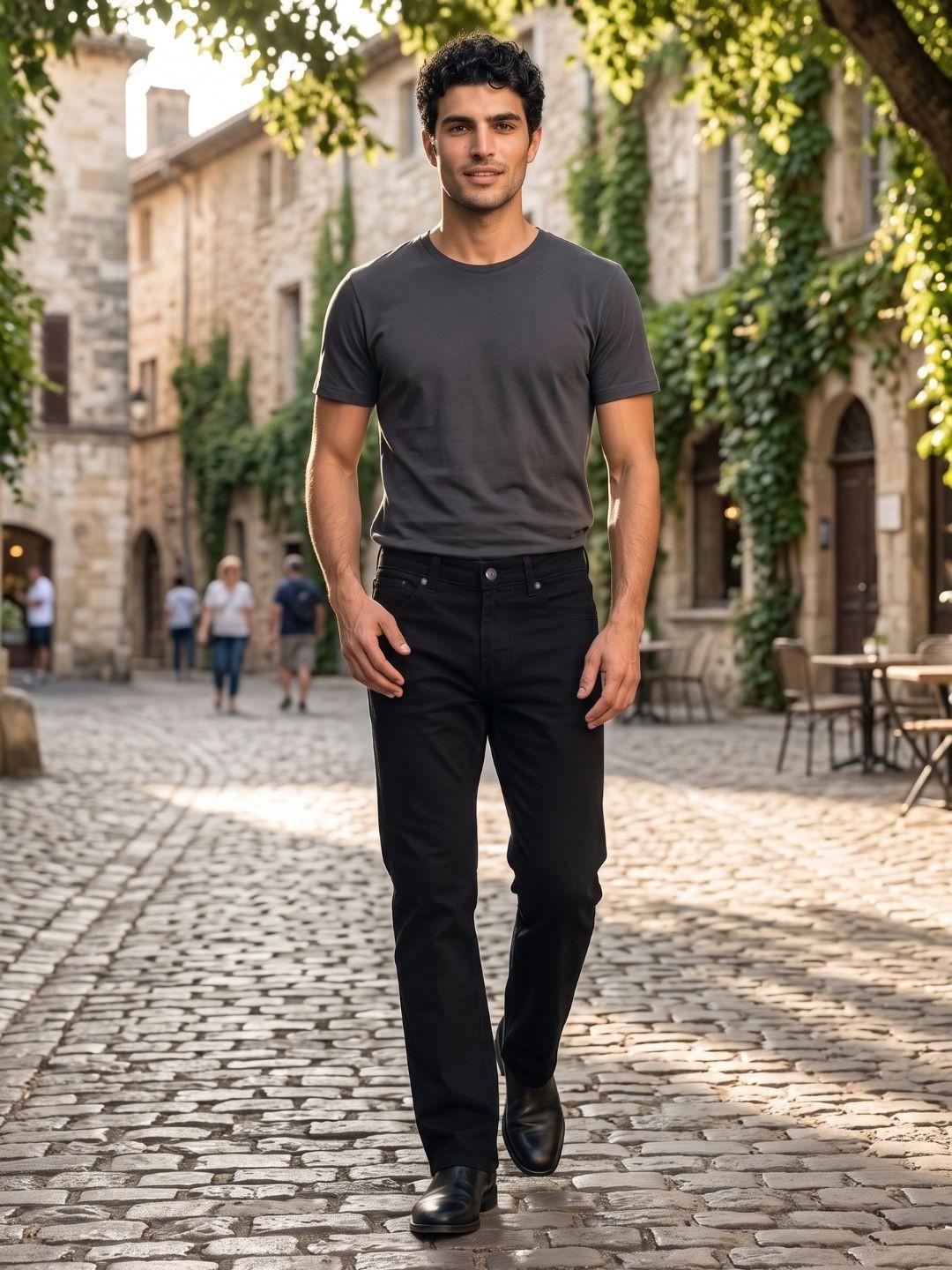 Iconic Men Black Slim Fit Solid Jeans
