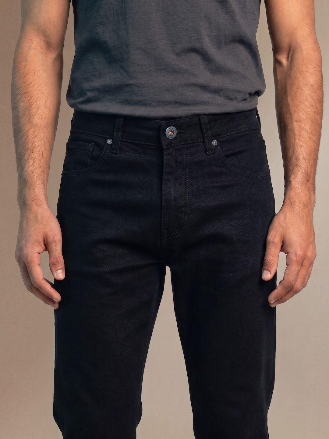 Iconic Men Black Slim Fit Solid Jeans