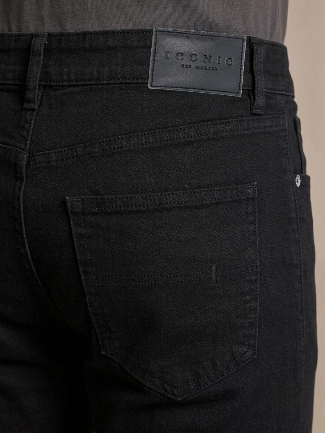 Iconic Men Black Solid Bootcut Fit Jeans